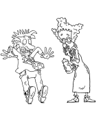 A coloring page of the rugrats
